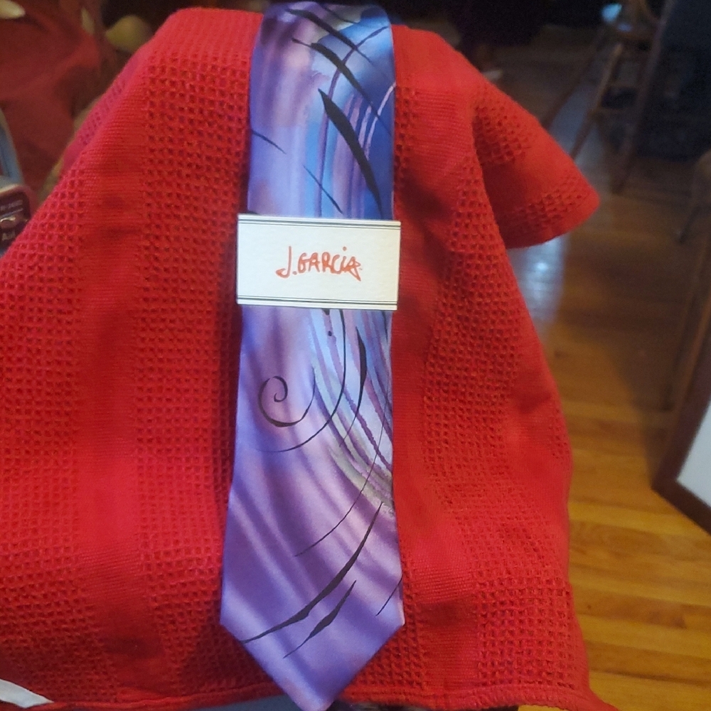 J. Garcia Purple and Black Artistic Tie